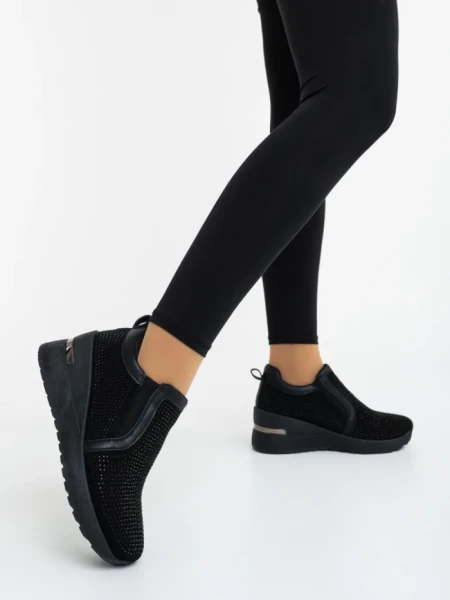 Pantofi sport dama negri din material textil Lovara