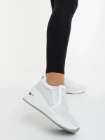 Pantofi sport dama albi din material textil Lovara