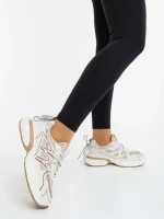 Pantofi sport dama bej din piele ecologica si material textil Lotiva