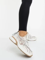 Pantofi sport dama bej din piele ecologica si material textil Lotiva