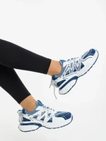 Pantofi sport dama albastri din piele ecologica si material textil Lotiva