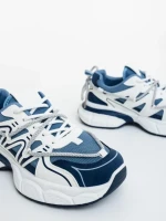 Pantofi sport dama albastri din piele ecologica si material textil Lotiva