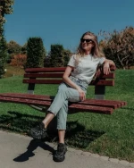 Pantofi sport dama negri din piele ecologica si material textil Lotiva