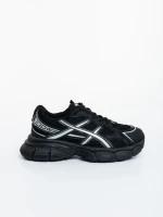 Pantofi sport dama negri din piele ecologica si material textil Elle