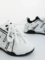 Pantofi sport dama albi cu negru din piele ecologica Osiana