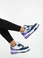 Pantofi sport dama mov cu alb din piele ecologica Aresia