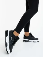 Pantofi sport dama negri cu alb din piele ecologica Aresia