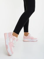 Pantofi sport dama roz cu alb din piele ecologica Aresia
