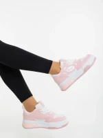 Pantofi sport dama roz cu alb din piele ecologica Aresia