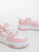 Pantofi sport dama roz cu alb din piele ecologica Aresia