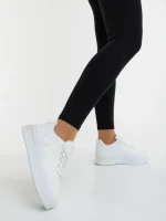 Pantofi sport dama albi din piele ecologica si material textil Sindria