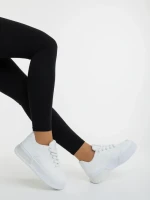 Pantofi sport dama albi din piele ecologica si material textil Sindria