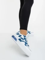 Pantofi sport dama albi cu albastru din piele ecologica si material textil Sindria