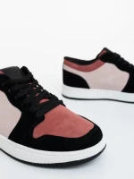 Pantofi sport dama roz cu negru din piele ecologica Kinza