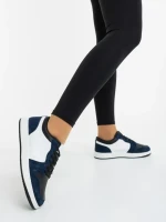 Pantofi sport dama albastri cu alb din piele ecologica Kinza