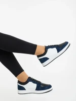 Pantofi sport dama albastri cu alb din piele ecologica Kinza