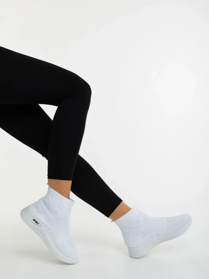 Pantofi sport dama albi din material textil Astera