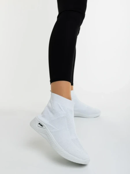 Pantofi sport dama albi din material textil Astera