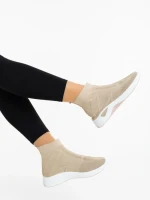 Pantofi sport dama bej din material textil Astera