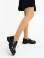 Mocasini dama negri din piele ecologica Sumira