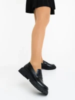 Mocasini dama negri din piele ecologica Sumira