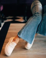 Mocasini dama bej din piele ecologica Sumira