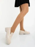 Mocasini dama bej din piele ecologica Sumira