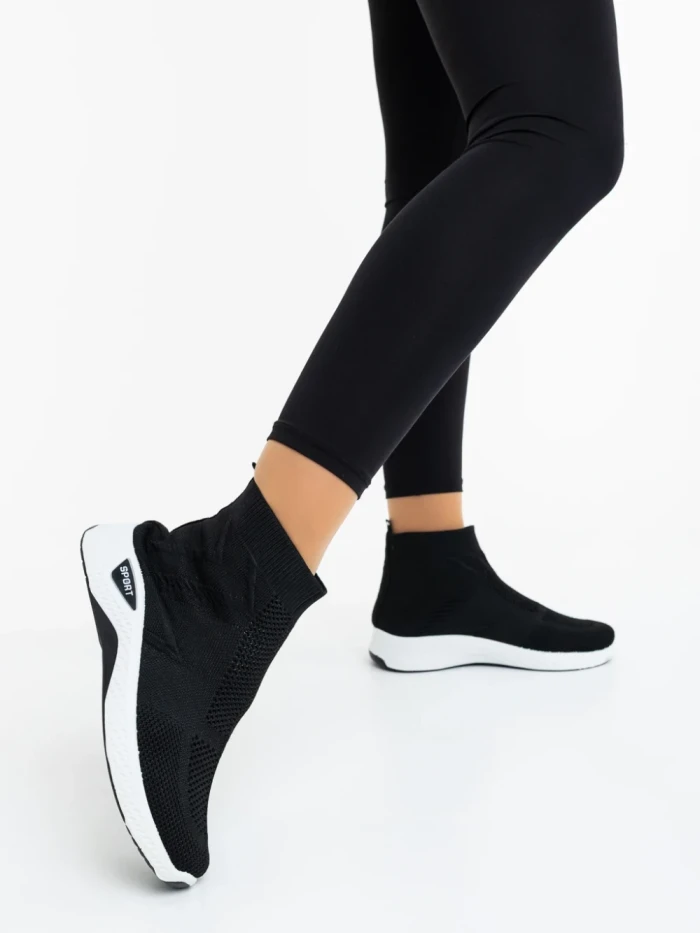 Pantofi sport dama negri cu alb din material textil Astera