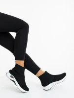 Pantofi sport dama negri cu alb din material textil Astera