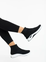 Pantofi sport dama negri cu alb din material textil Astera