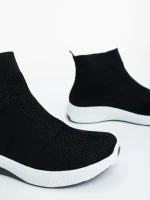 Pantofi sport dama negri cu alb din material textil Astera