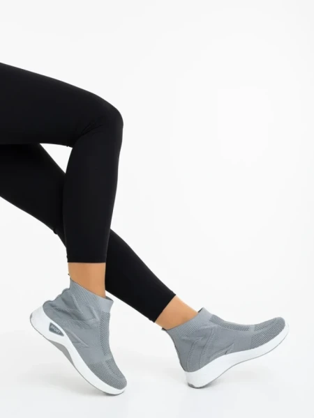 Pantofi sport dama gri din material textil Iselia
