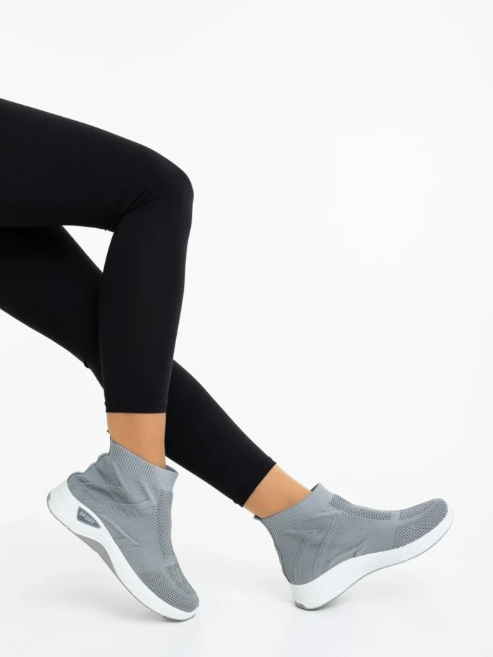 Pantofi sport dama gri din material textil Iselia