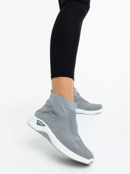 Pantofi sport dama gri din material textil Iselia