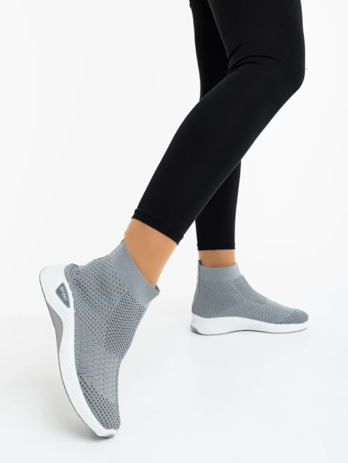Pantofi sport dama gri din material textil Siara