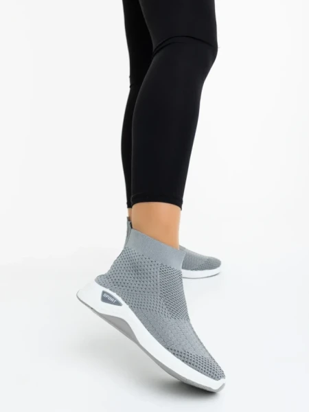 Pantofi sport dama gri din material textil Siara