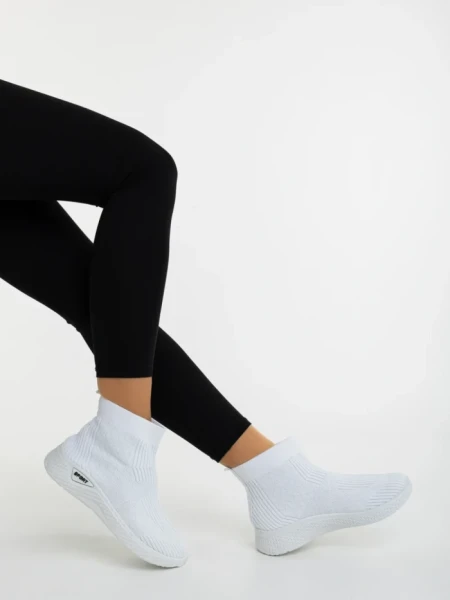 Pantofi sport dama albi din material textil Renara