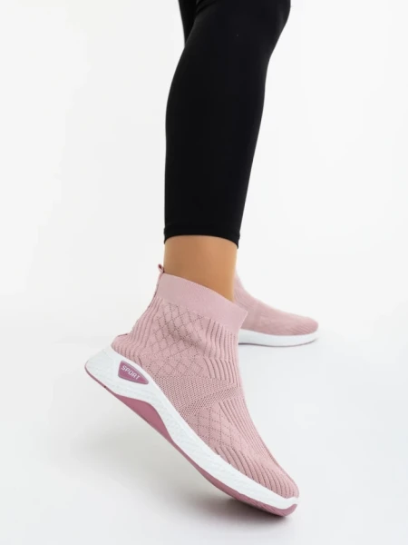 Pantofi sport dama roz din material textil Renara