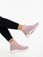 Pantofi sport dama roz din material textil Renara