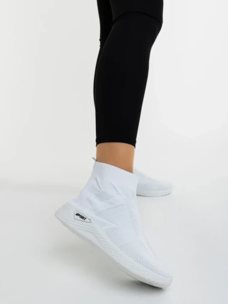 Pantofi sport dama albi din material textil Iselia