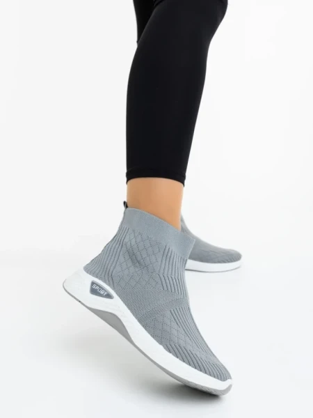 Pantofi sport dama gri din material textil Renara