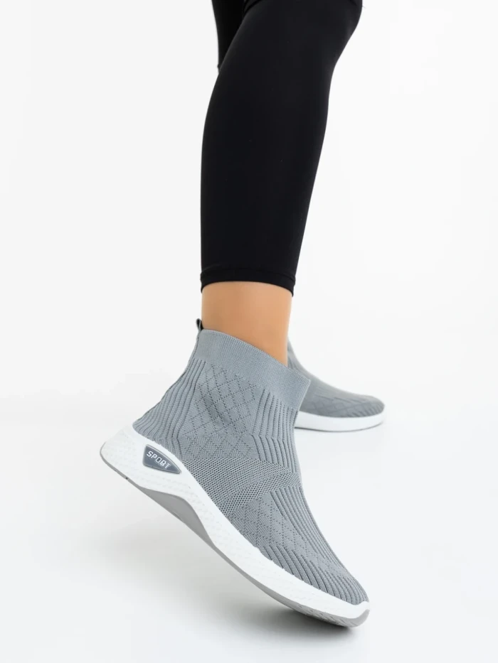 Pantofi sport dama gri din material textil Renara