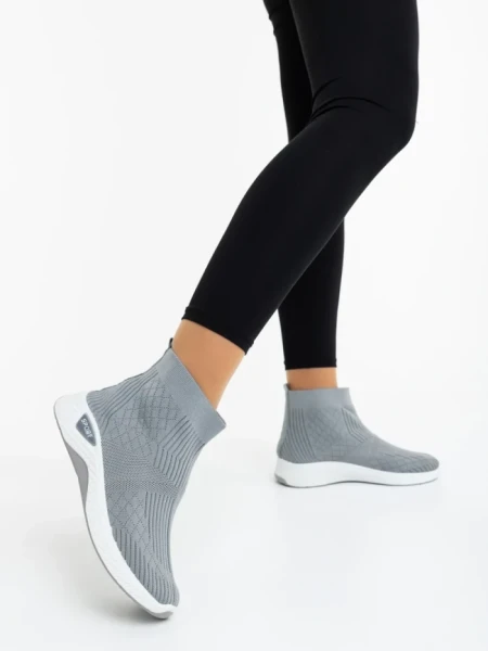 Pantofi sport dama gri din material textil Renara