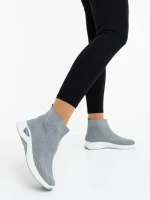 Pantofi sport dama gri din material textil Renara