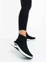 Pantofi sport dama negri cu alb din material textil Iselia