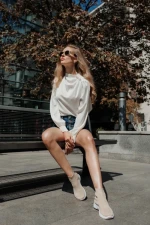 Pantofi sport dama bej din material textil Iselia