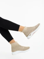 Pantofi sport dama bej din material textil Iselia