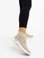 Pantofi sport dama bej din material textil Iselia