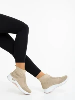 Pantofi sport dama bej din material textil Iselia