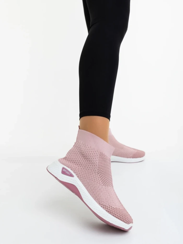 Pantofi sport dama roz din material textil Siara